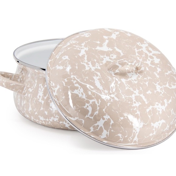 Taupe Swirl 4 qt Golden Rabbit Enamelware Dutch Oven New In Box - Picture 4 of 15